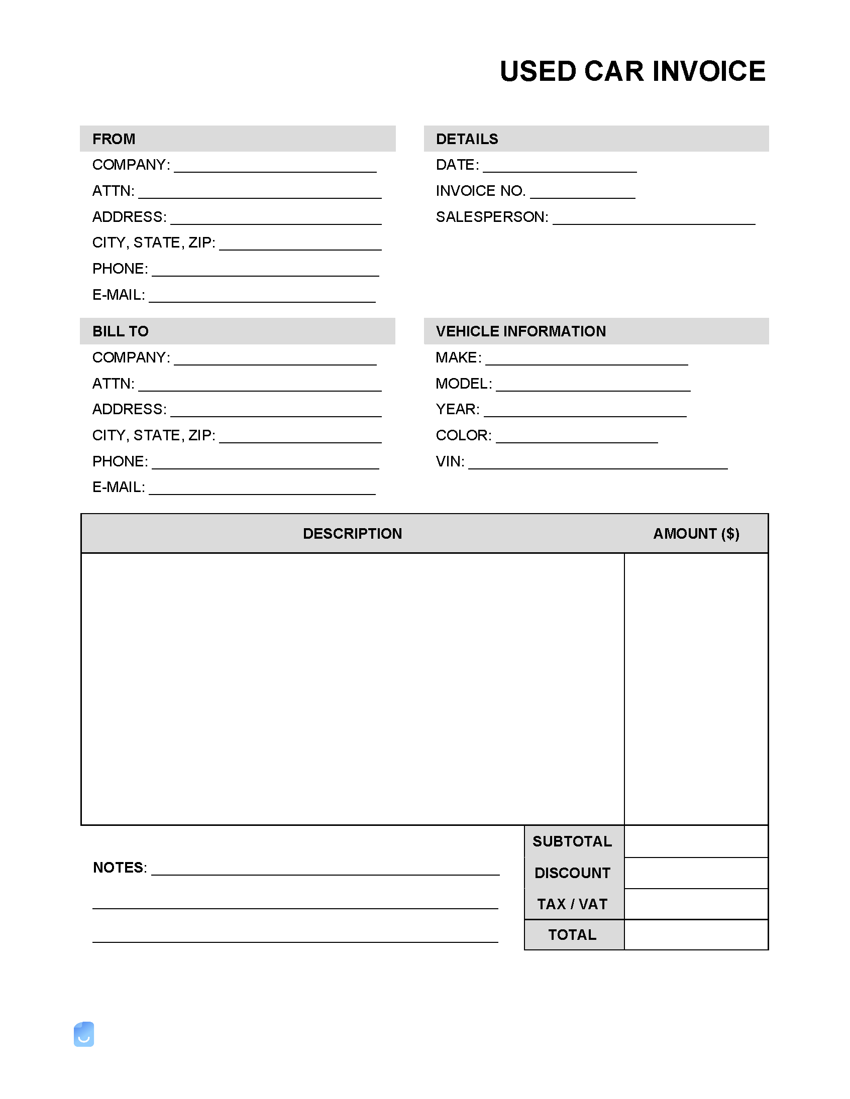 10 Car Sales Invoice Templates That Save Time