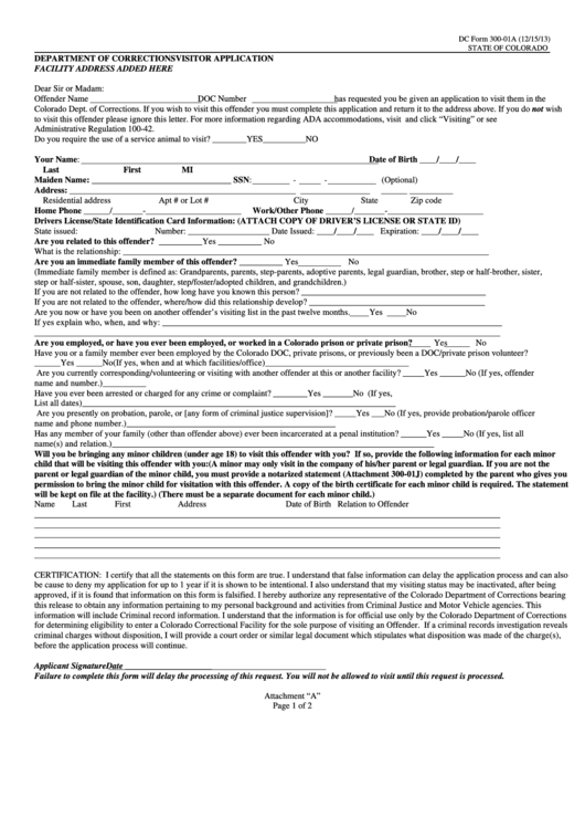 10 Gdoc Inmate Visitation Forms That Simplify Visits