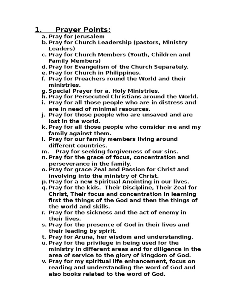 8 Prayer Points