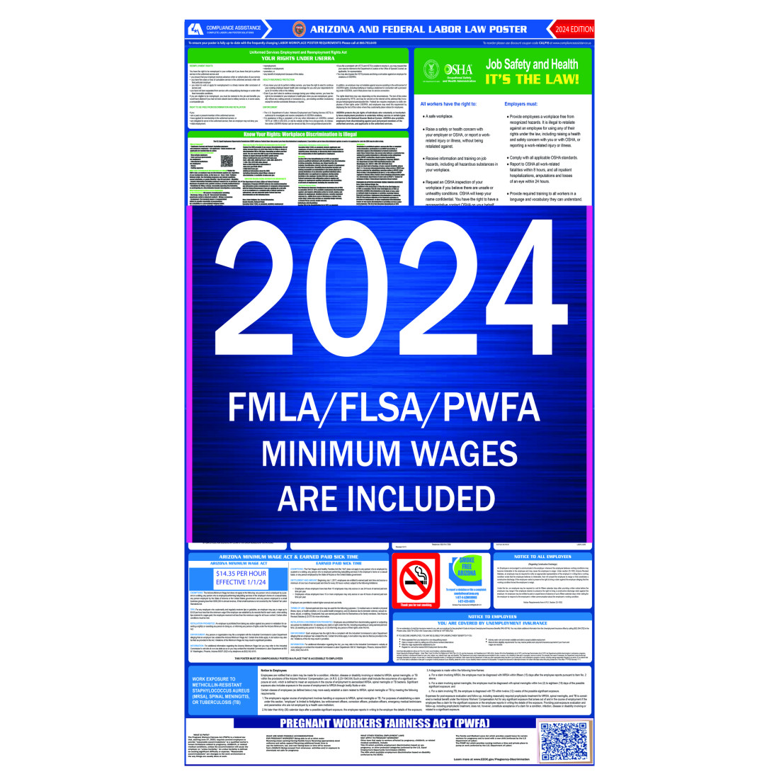 Amazon Com 2024 Georgia State And Federal Labor Laws Poster Osha