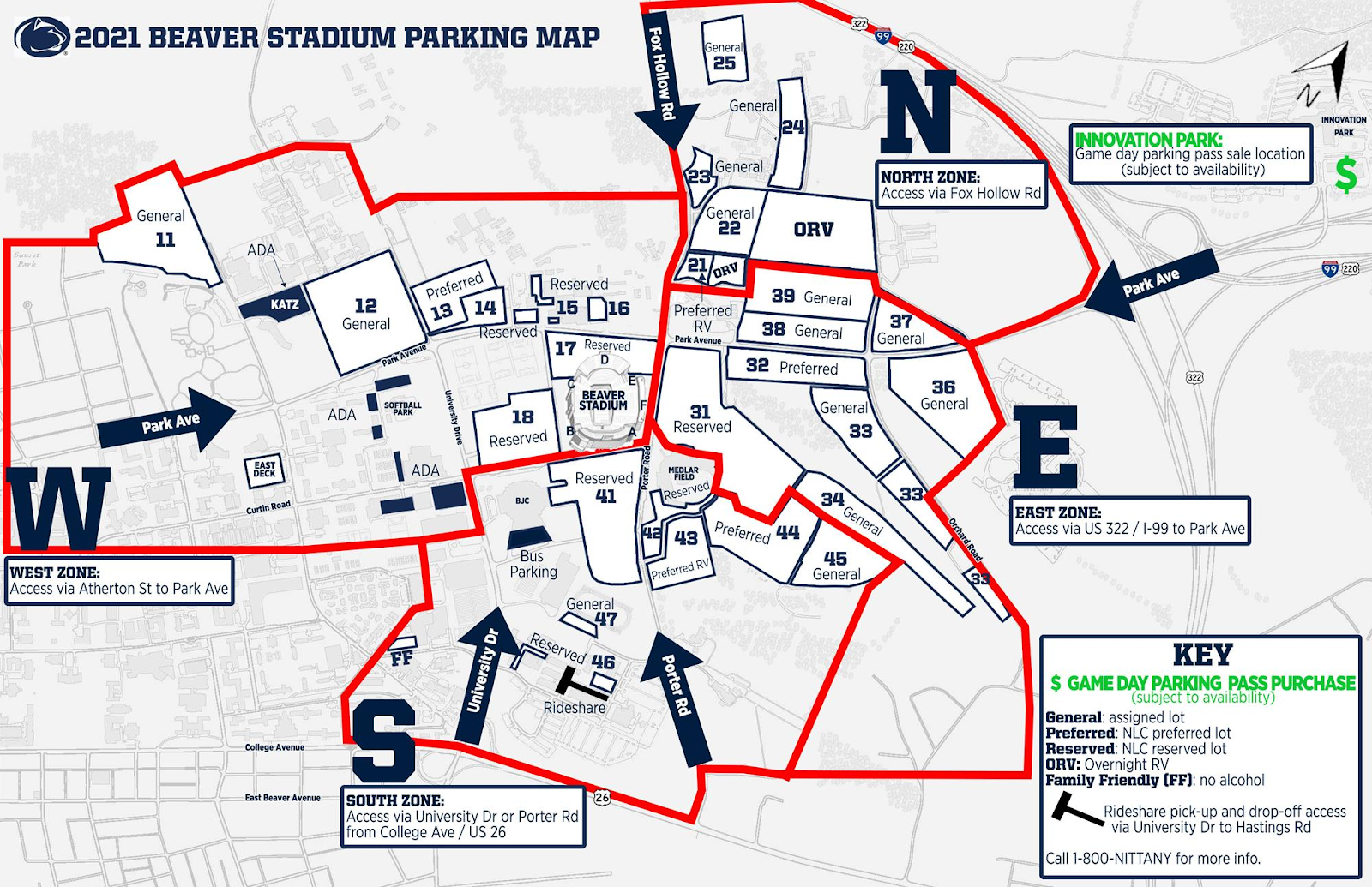 Beaver Stadium Parking Tickets