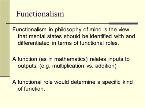 Functionalism Philosophy Of Mind Functionalism Philosophy Of Mind