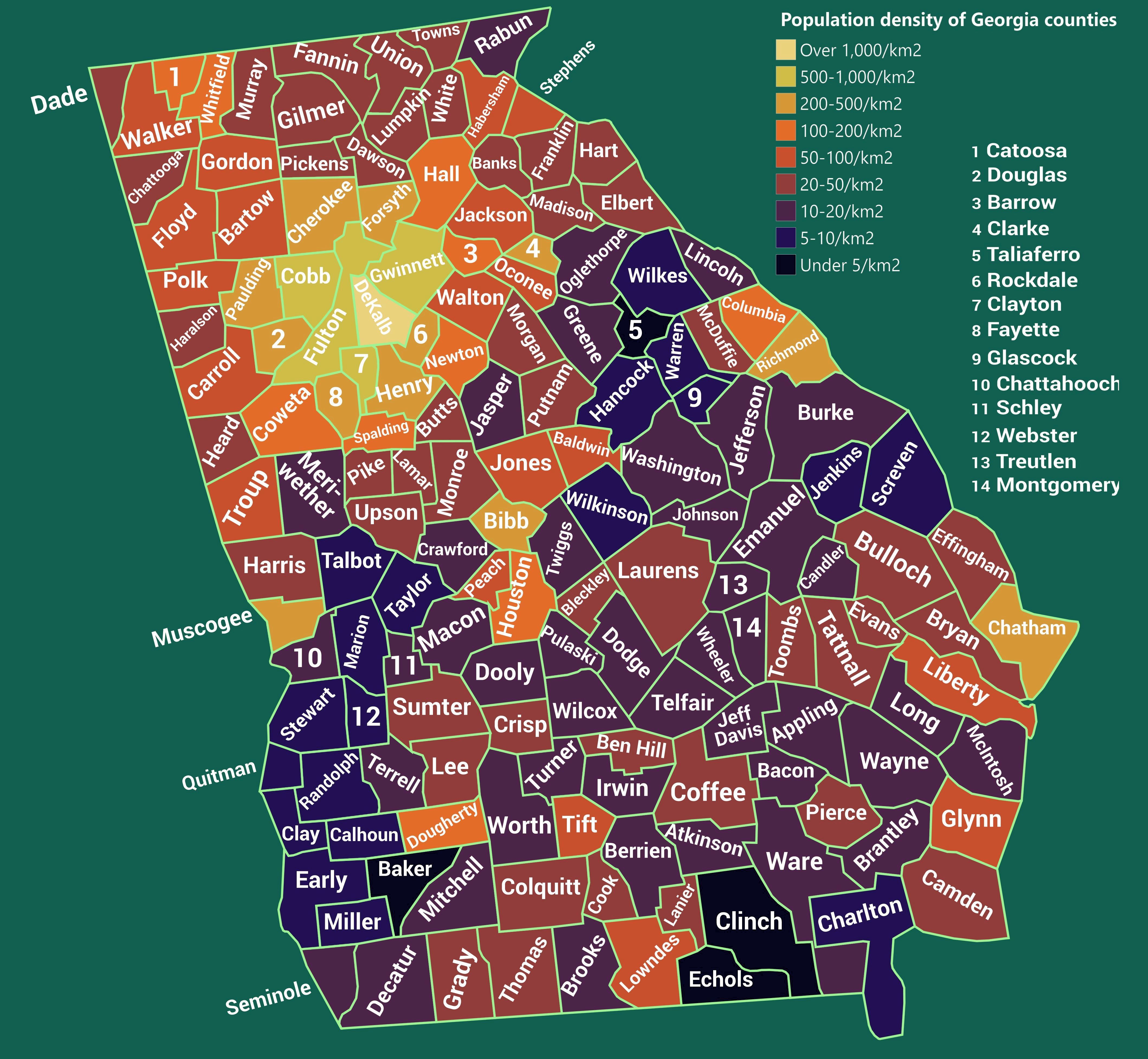 Ga Counties On Map