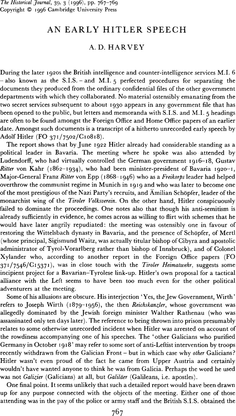 Hitler Speech: English Translation Guide Hitler Speech: English Translation Guide