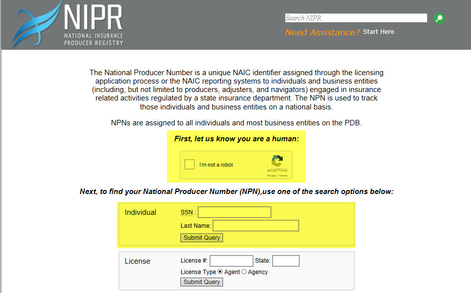 Insurance Producer Number Insurance Producer Number