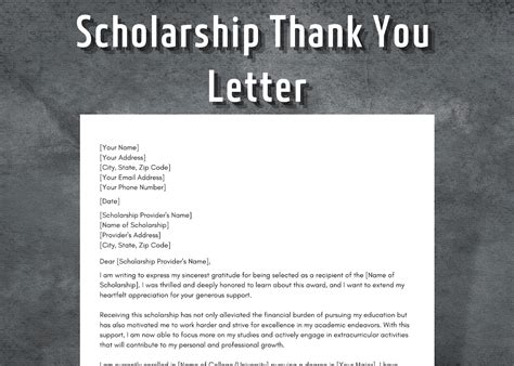 Letter Of Gratitude Scholarship