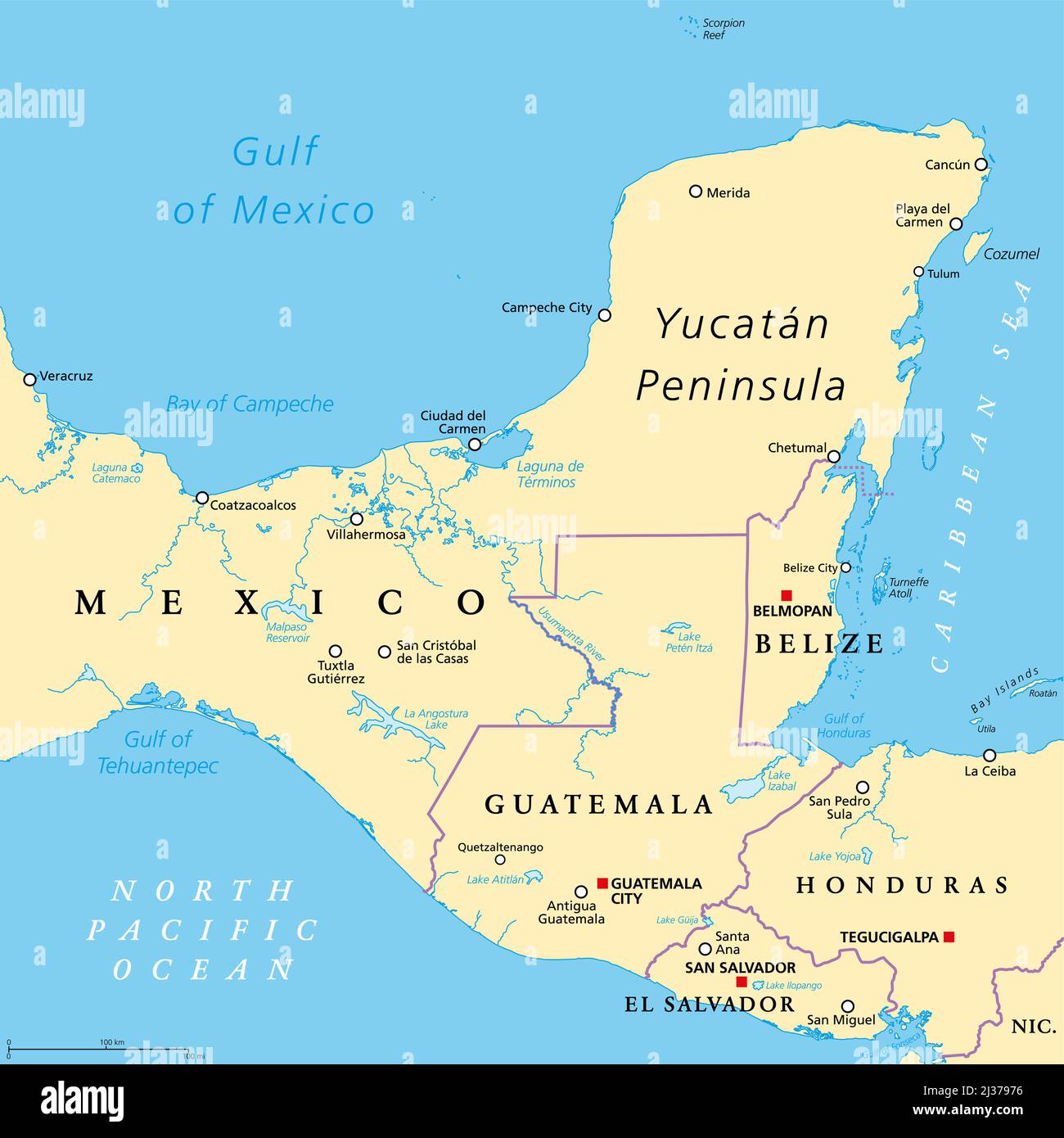 Map Of Yucatan Peninsula Mexico