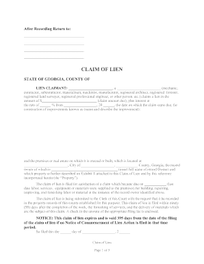 Materialman's Lien Georgia Materialman's Lien Georgia