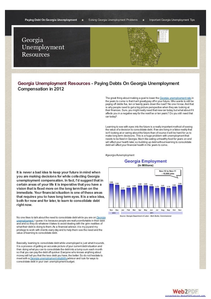 Maximum Unemployment Benefits In Georgia