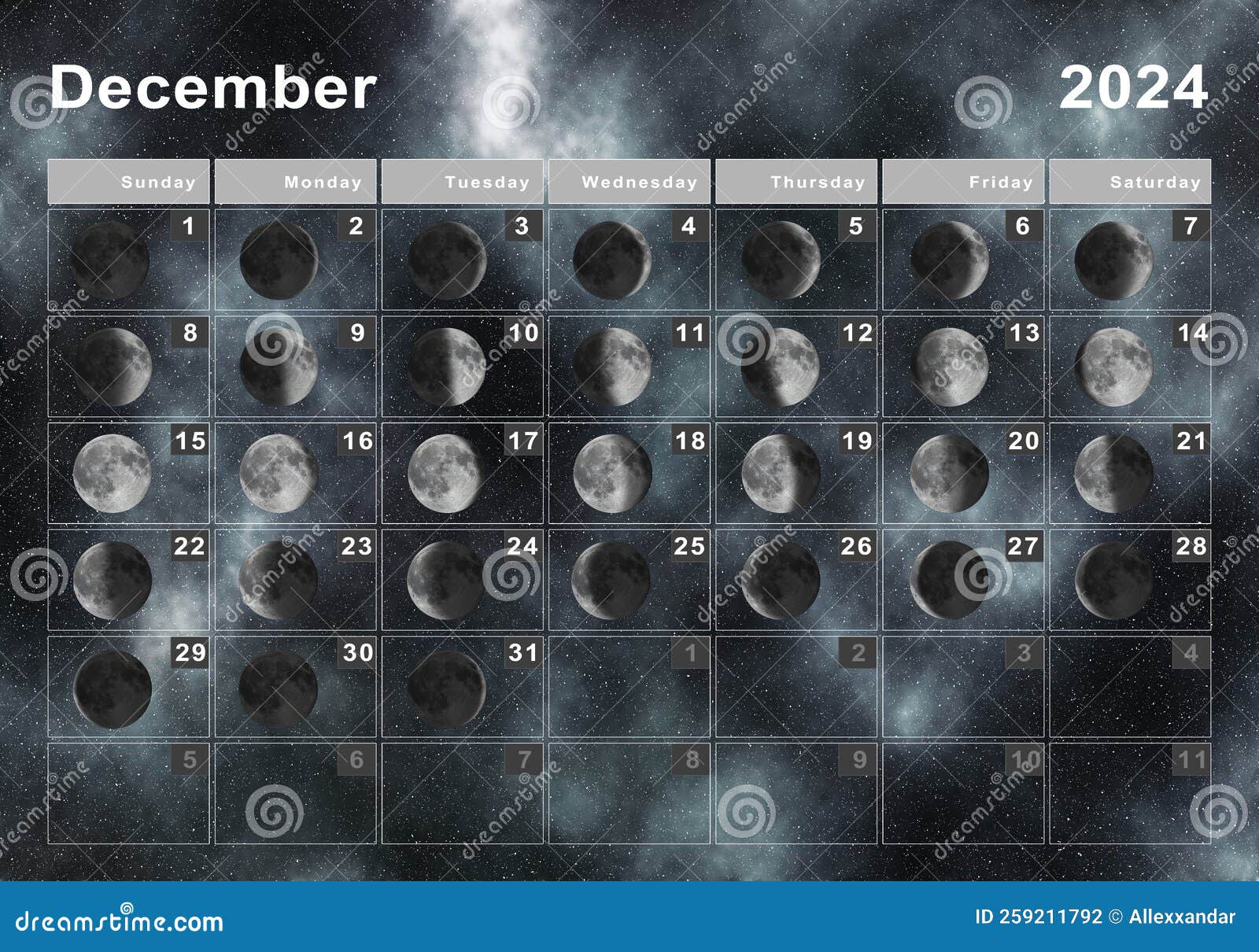Moon Cycles December 2024