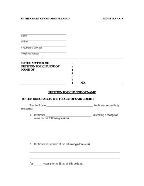 Pa Legal Name Change Form Pa Legal Name Change Form