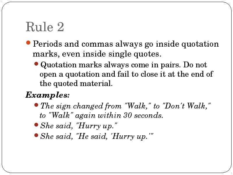Period Outside Of Quotation
