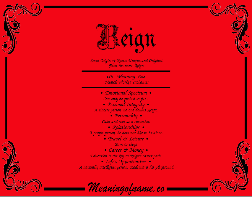 Reign Bible Meaning Explained