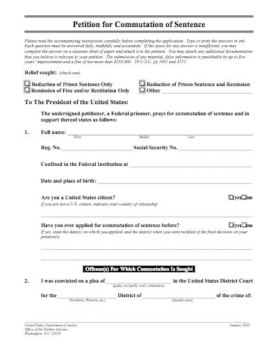 Requirements For Commutation Of Sentence Requirements For Commutation Of Sentence