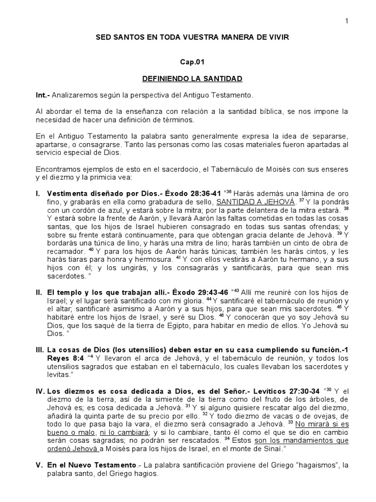 Sed Santos En Toda Vuestra Manera De Vivir